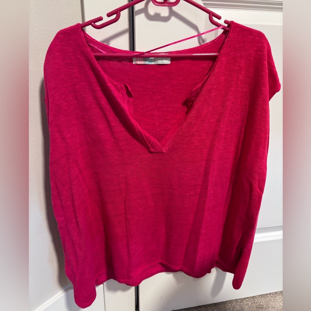 Women's free people beach Pink V-Neck Top size small